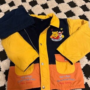 Disney Yellow and Orange Pooh Pea Coat for Kids